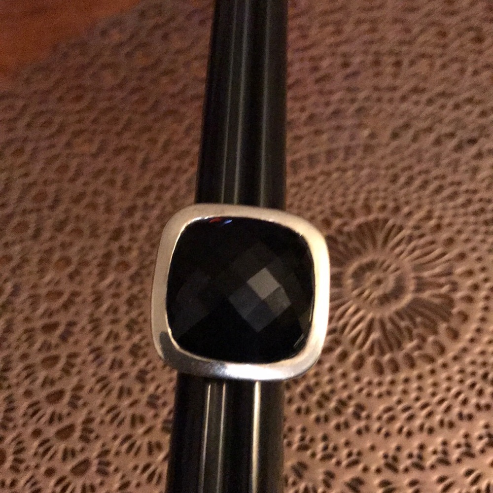 Pre-owned silver and black onyx